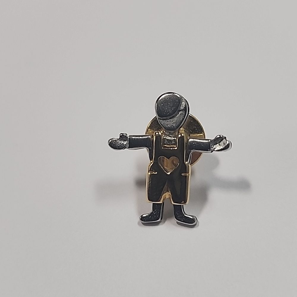 Child Heart Gold and Silver Tone Vintage Lapel Pin
